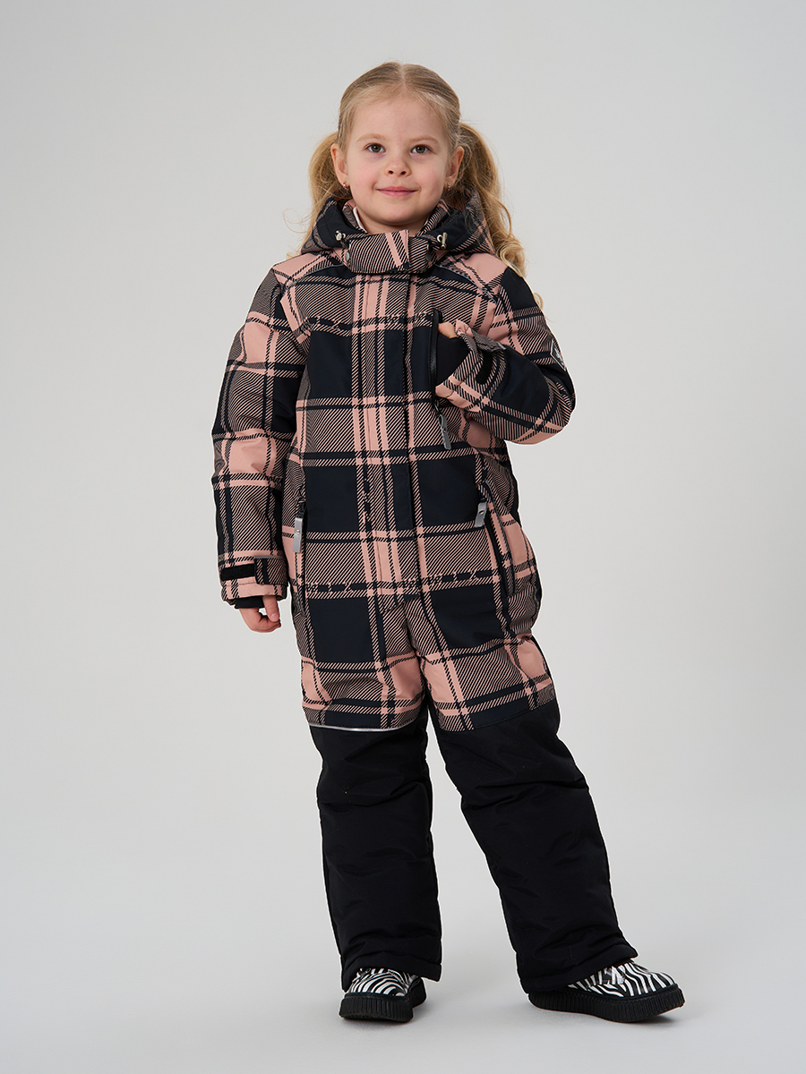 МД-7511/2 Лыжный комбинезон для девочки КЛЕТКА 