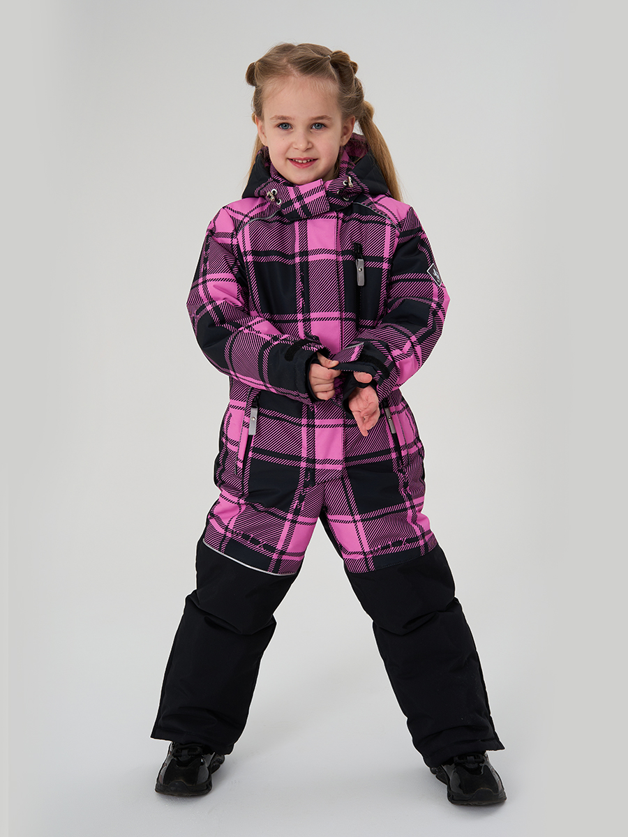 МД-7511/3 Лыжный комбинезон для девочки КЛЕТКА