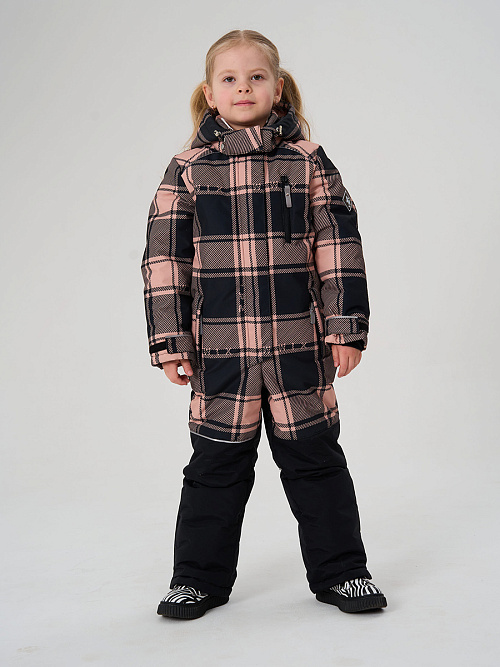 МД-7511/2 Лыжный комбинезон для девочки КЛЕТКА 