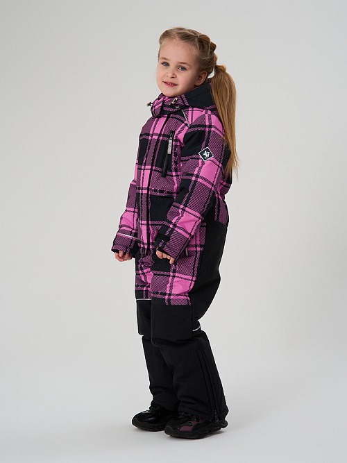 МД-7511/3 Лыжный комбинезон для девочки КЛЕТКА