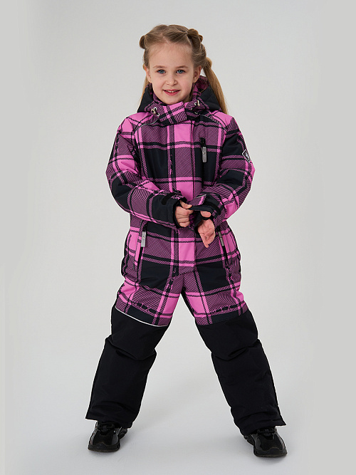 МД-7511/3 Лыжный комбинезон для девочки КЛЕТКА