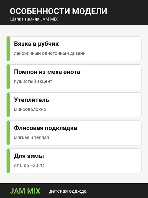 ШД-6539/1 Шапка зимняя для мальчика