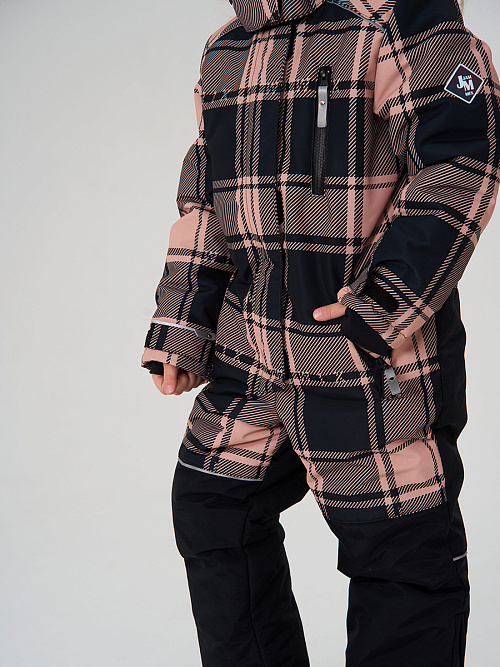 МД-7511/2 Лыжный комбинезон для девочки КЛЕТКА 