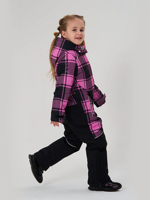 МД-7511/3 Лыжный комбинезон для девочки КЛЕТКА